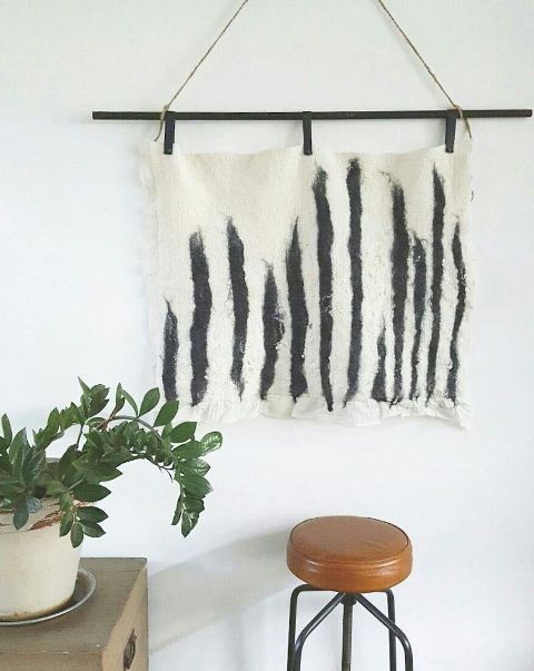 Wandkleed Stripes StC Styling ambacht vilt Lei55 Wandkleed Stripes StC Styling ambacht vilt Lei55